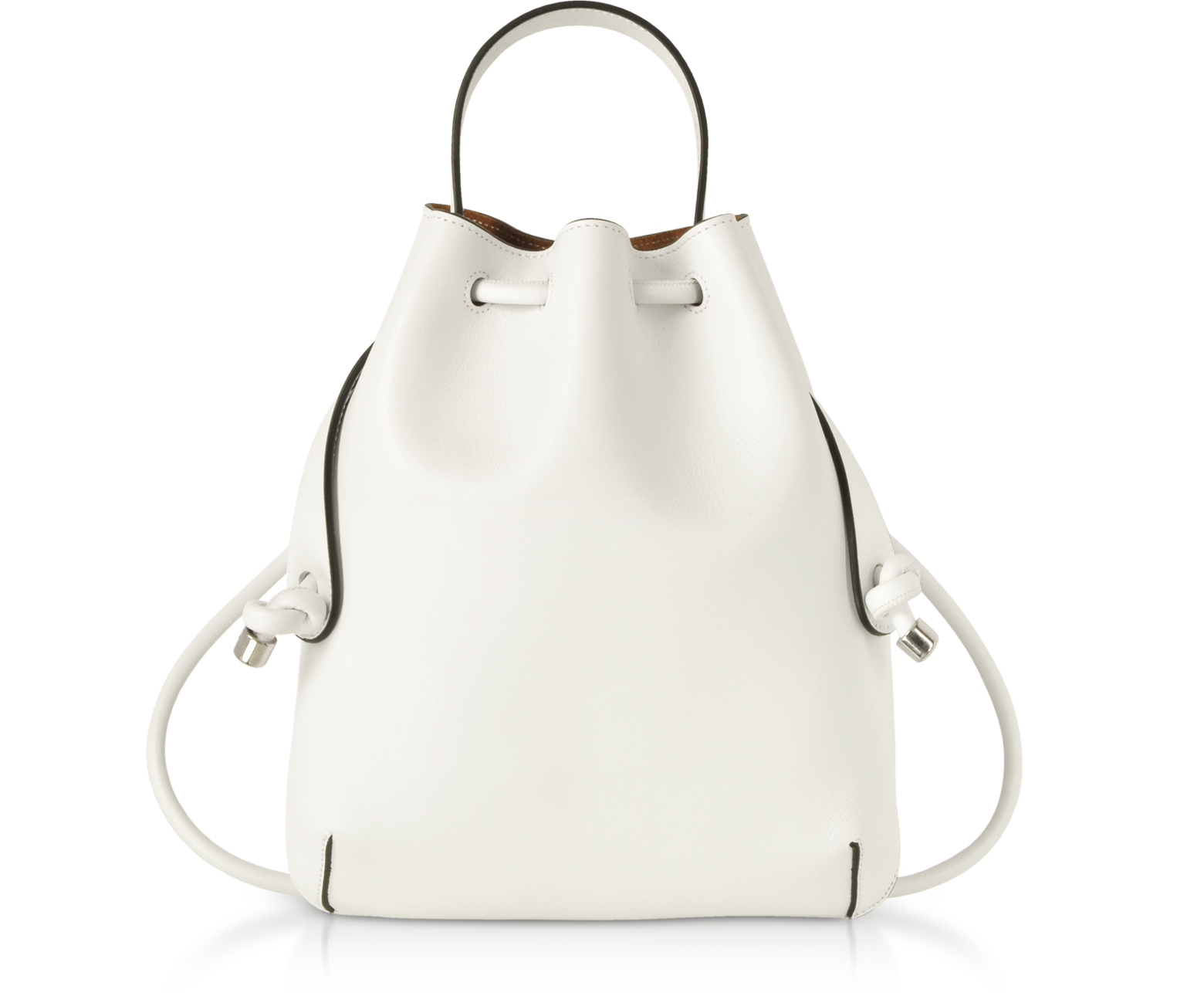Meli Melo White Briony Mini Nappa Leather Backpack at FORZIERI