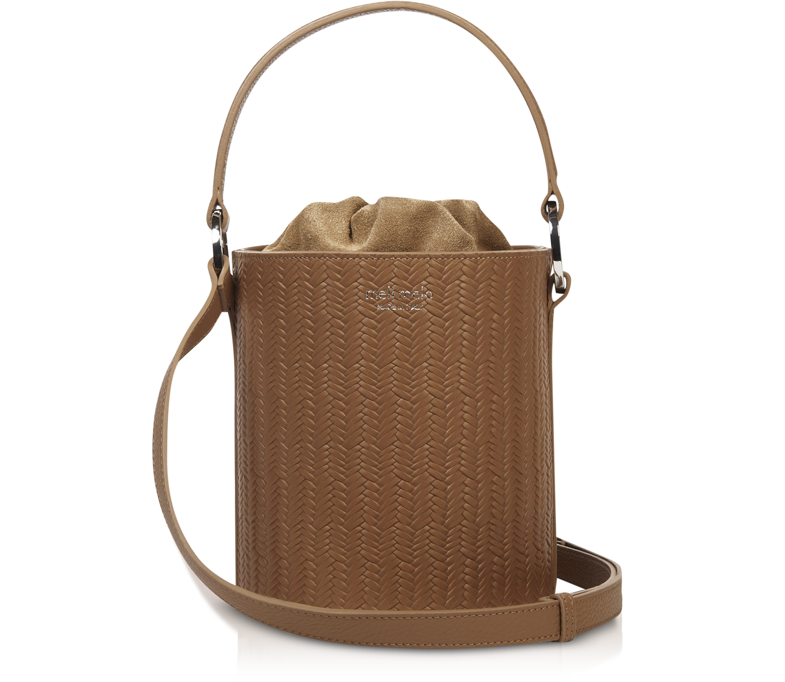 Santina Light Tan Woven Bucket Bag for Women
