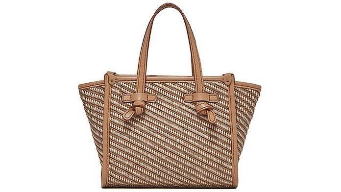 Women's Medium Raffia Shopper Handbag - Marcella