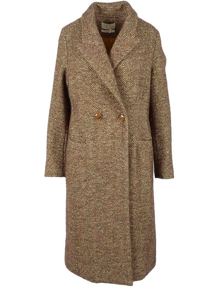 Women's Brown / Beige Coat - Momoni