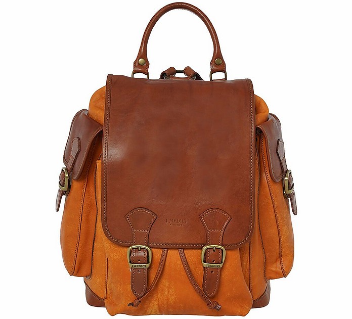 7350 Sv - Orange And Light Brown Backpack - Medici of Florence