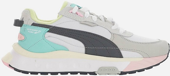 Gray and Aqua Leather & Suede Sneakers - Puma