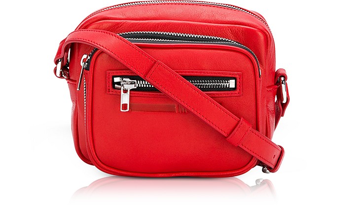 Loveless Riot Red Smooth Leather Crossbody Camera Bag - McQ by Alexander McQueen