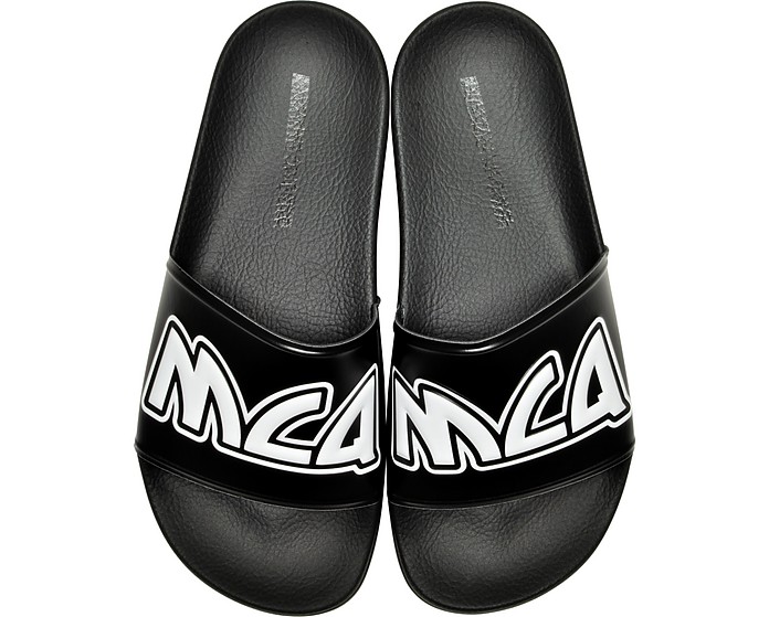Black & White Chrissie Slide Sandals - Alexander McQueen