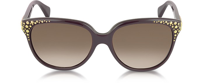 AMQ4212/S Brown Bubble Stud Sunglasses - Alexander McQueen
