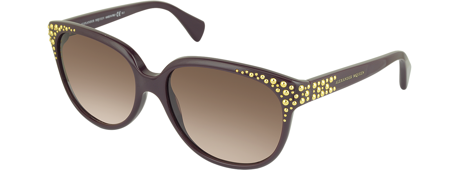 Alexander McQueen Purple / Brown AMQ4212/S Brown Bubble Stud Sunglasses ...