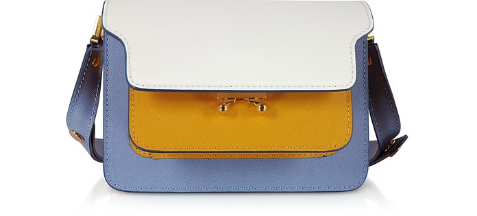 Color Block Saffiano Leather Micro Trunk Bag - Marni