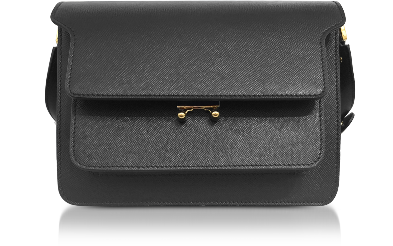 Marni Black Saffiano Leather Trunk Bag at FORZIERI