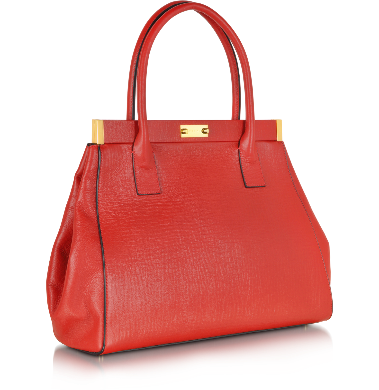 Marni Deep Red Leather Handbag at FORZIERI