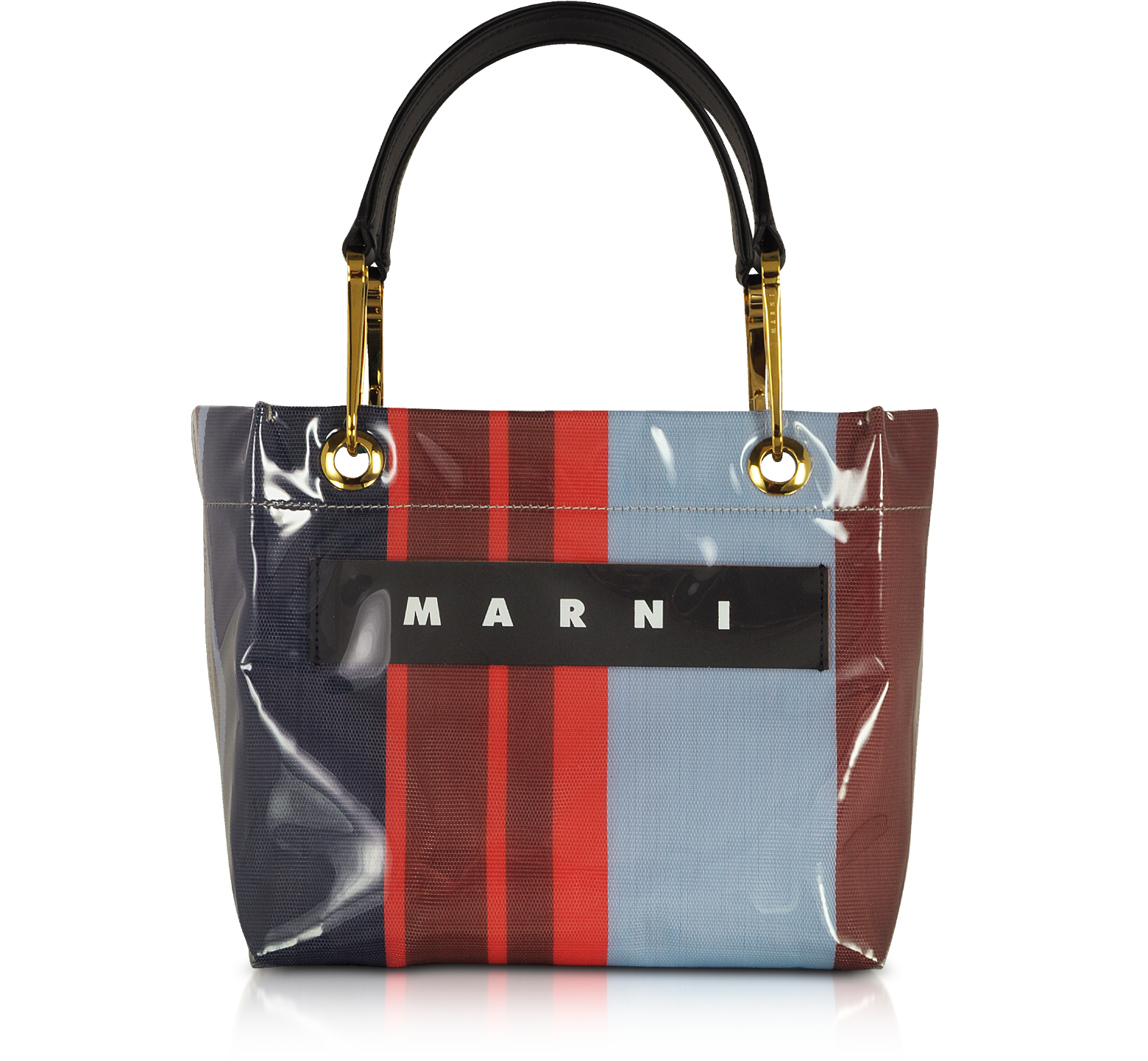 Marni Signature Tote Bag w/ Colorful Stripes at FORZIERI