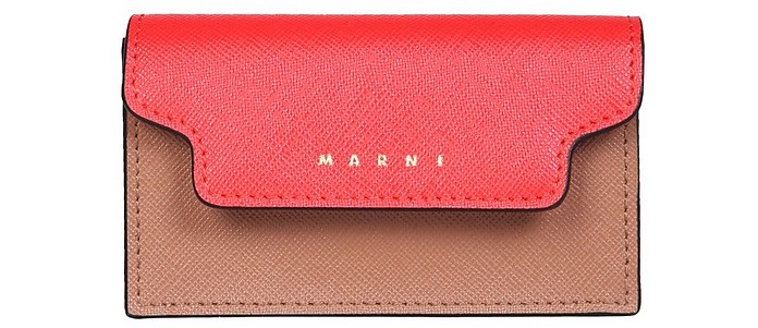Saffiano Leather Card Holder - Marni / }j
