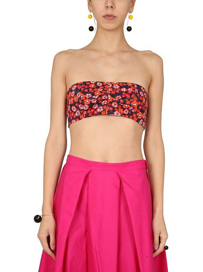 Bandeau Top With Floral Print - Marni