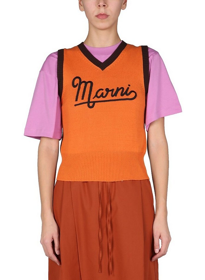 Vest With Embroidered Logo - Marni