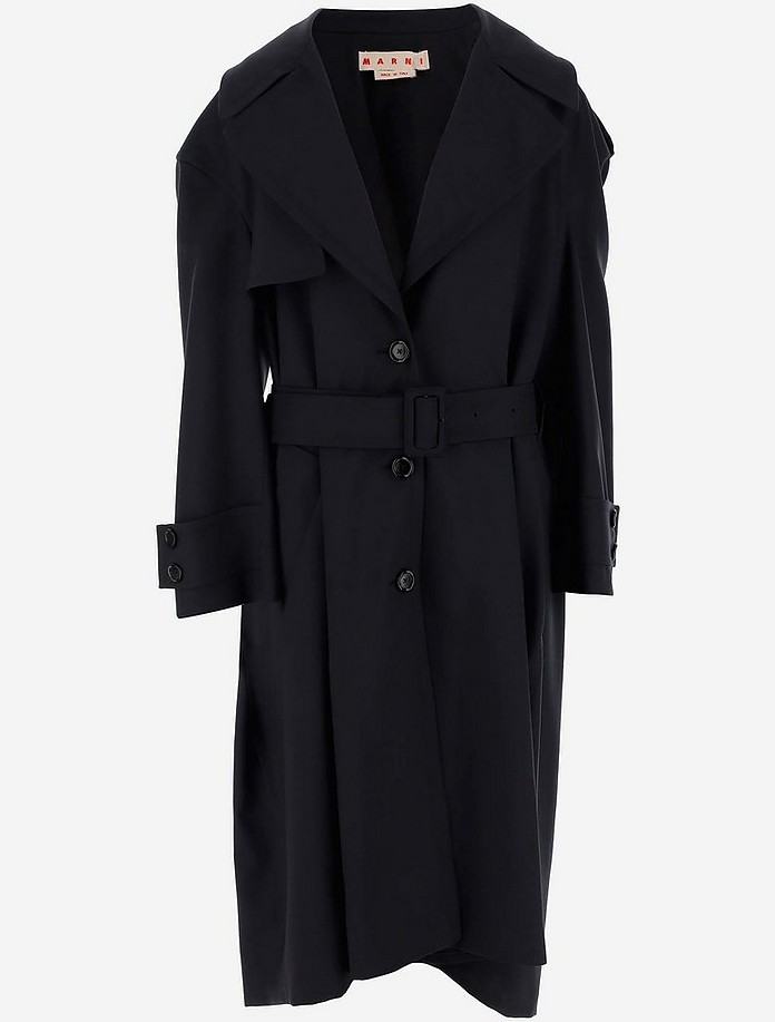 Blue Belted Trench Coat - Marni