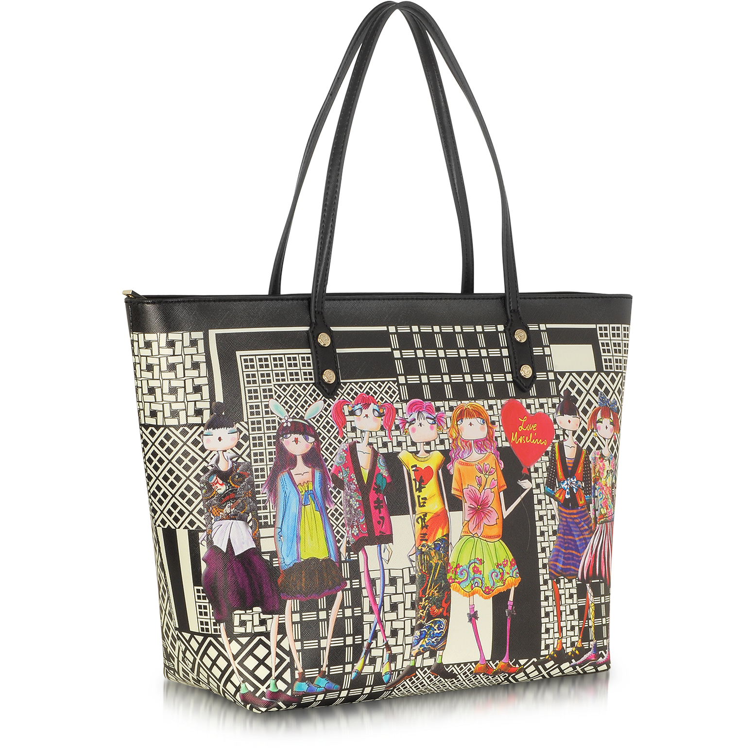 Moschino Tokyo Girls Charming Large Fabric Tote at FORZIERI