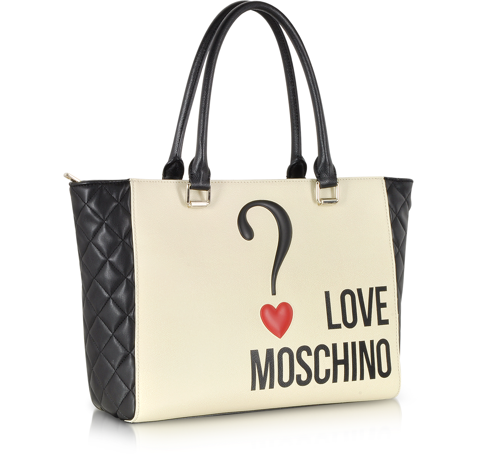 Moschino Taupe Love Moschino Color Block Eco Leather Shopper Tote at ...