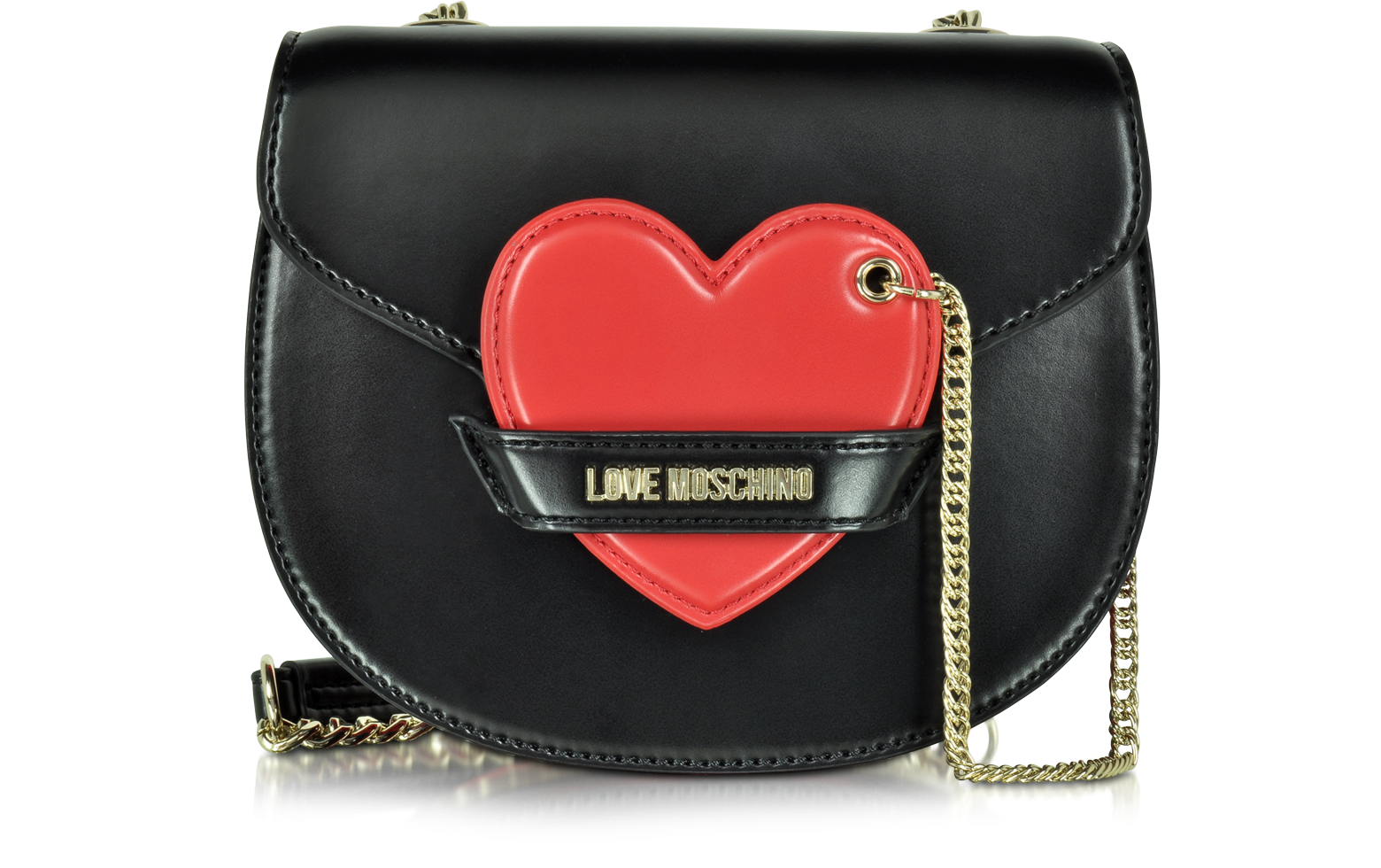 moschino black bag with red heart