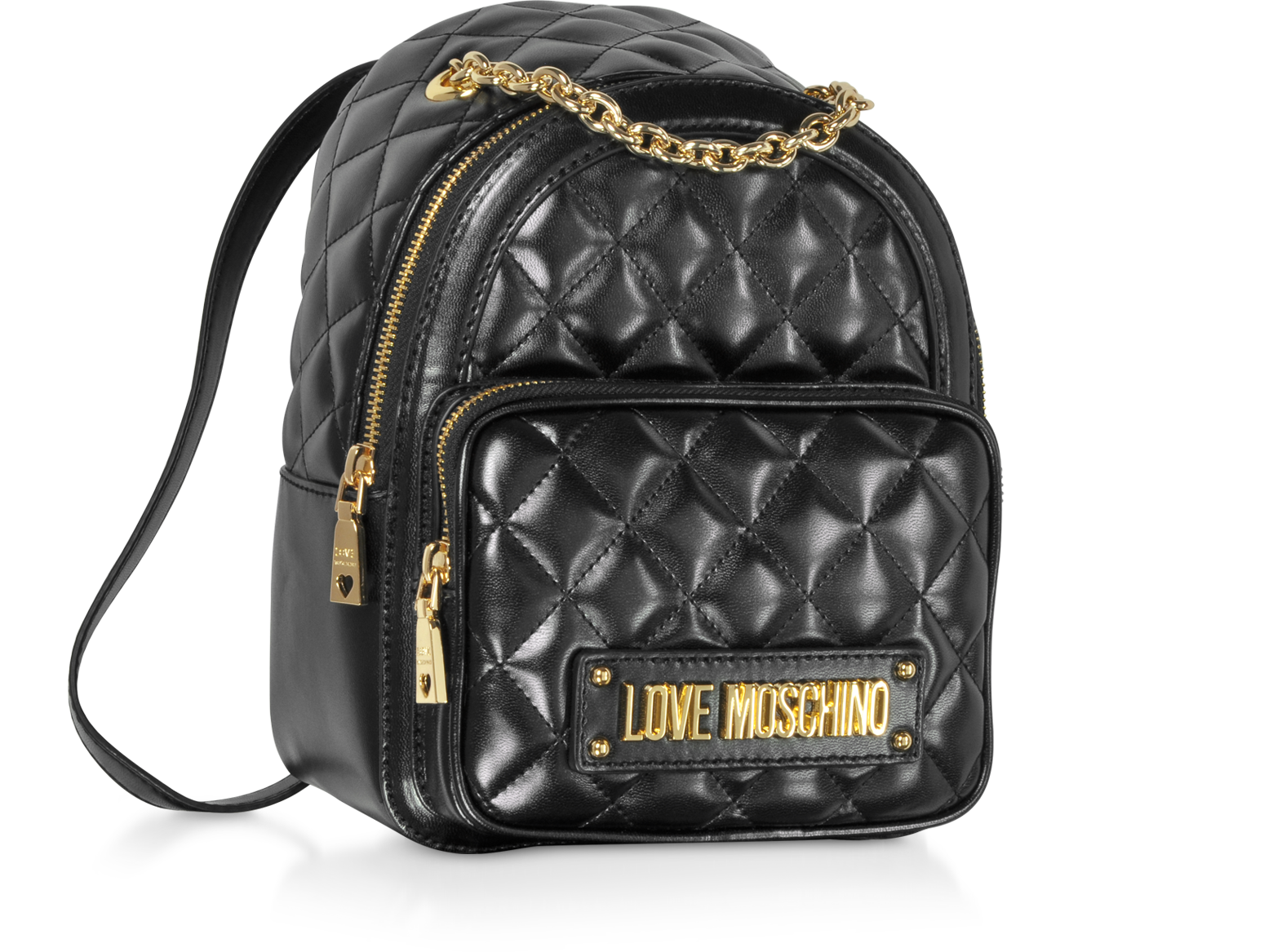 Love Moschino Quilted Eco-Leather Backpack at FORZIERI