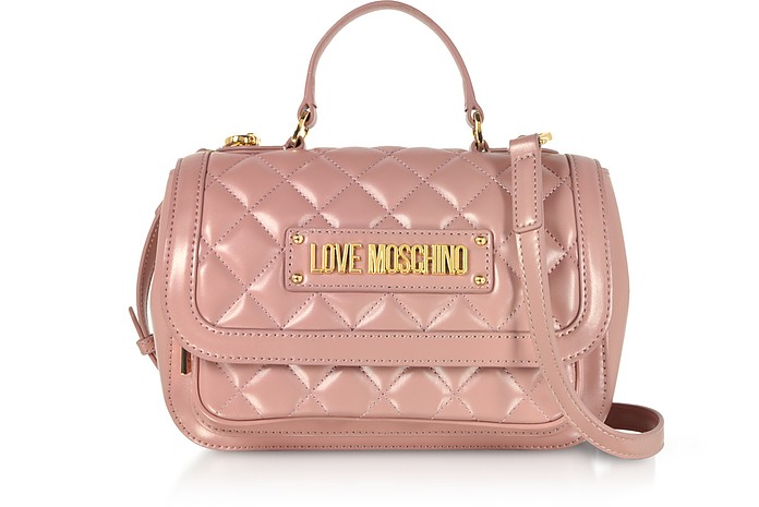 New Quilted Eco Leather Top Handle - Love Moschino