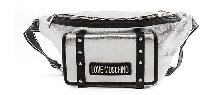 Silver Belt Bag with Studs - Love Moschino