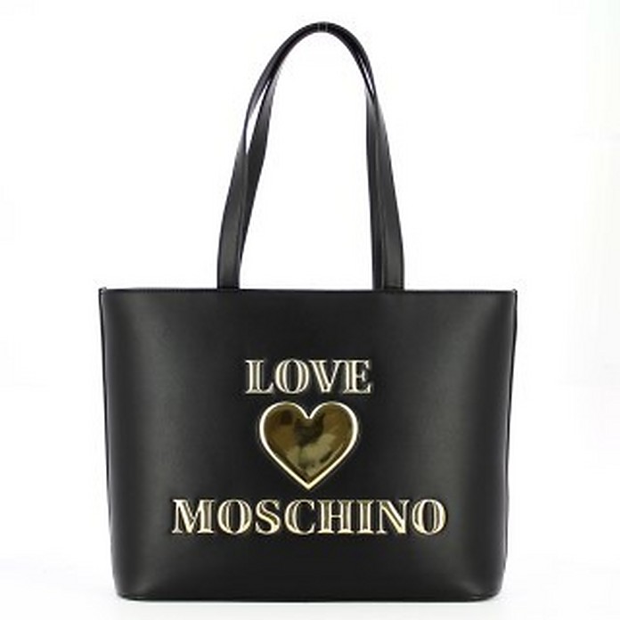 Black Signature Tote Bag - Love Moschino