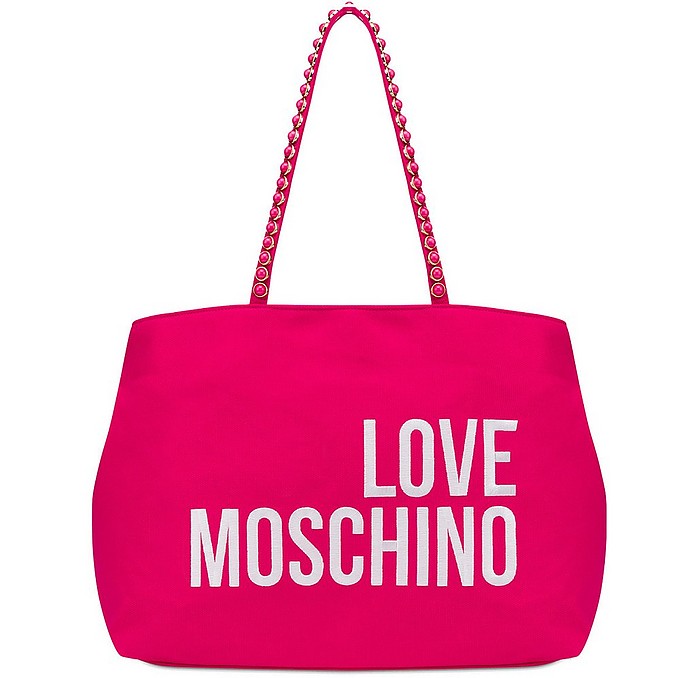 Deep Pink Signature Tote Bag - Love Moschino