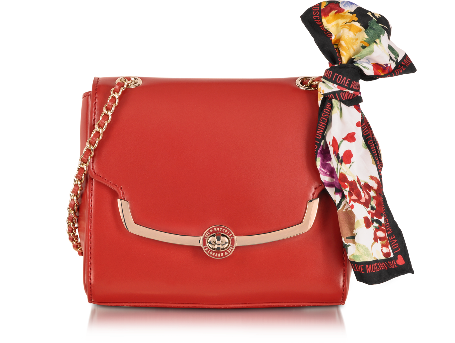 Moschino Red Love Moschino Eco Leather Small Bag at FORZIERI