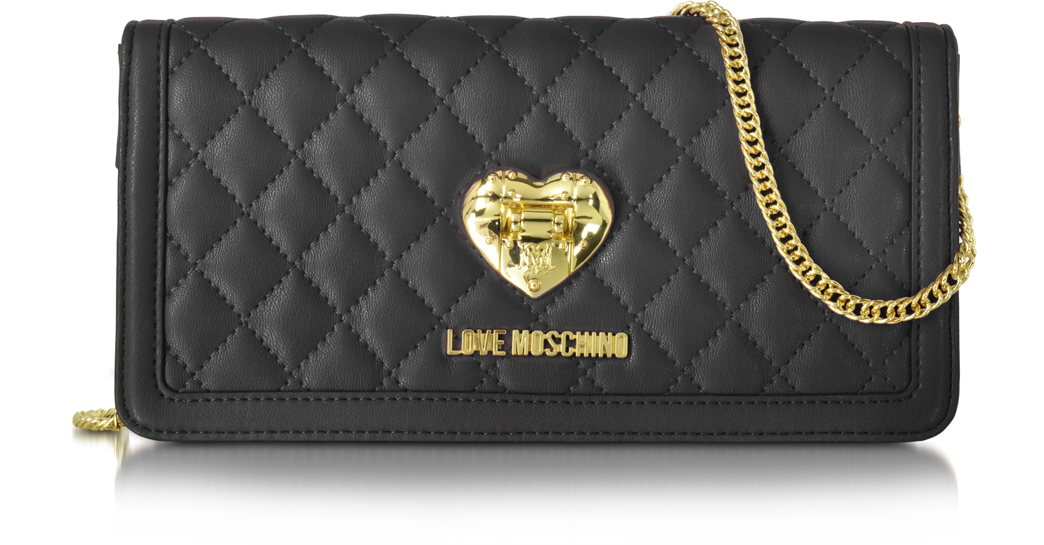 Love Moschino Black Quilted Wallet On 