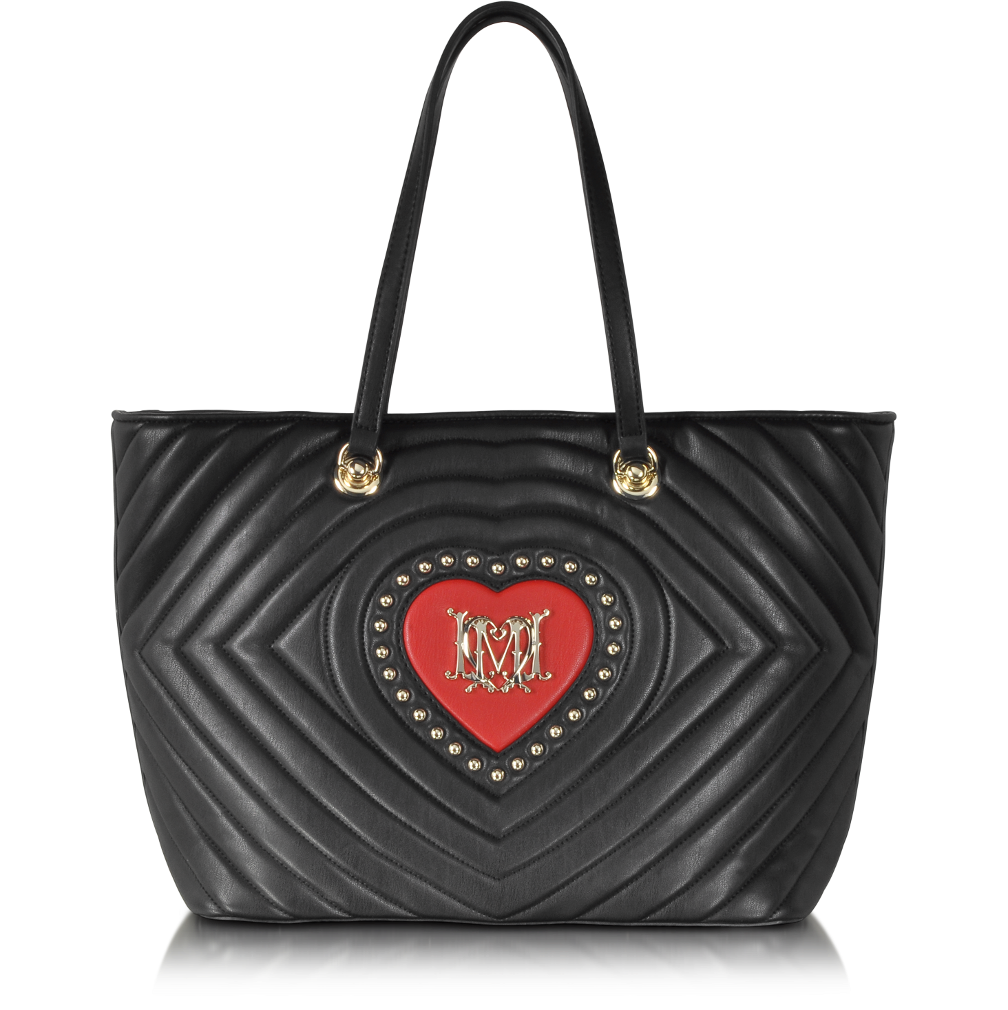 moschino black bag with red heart