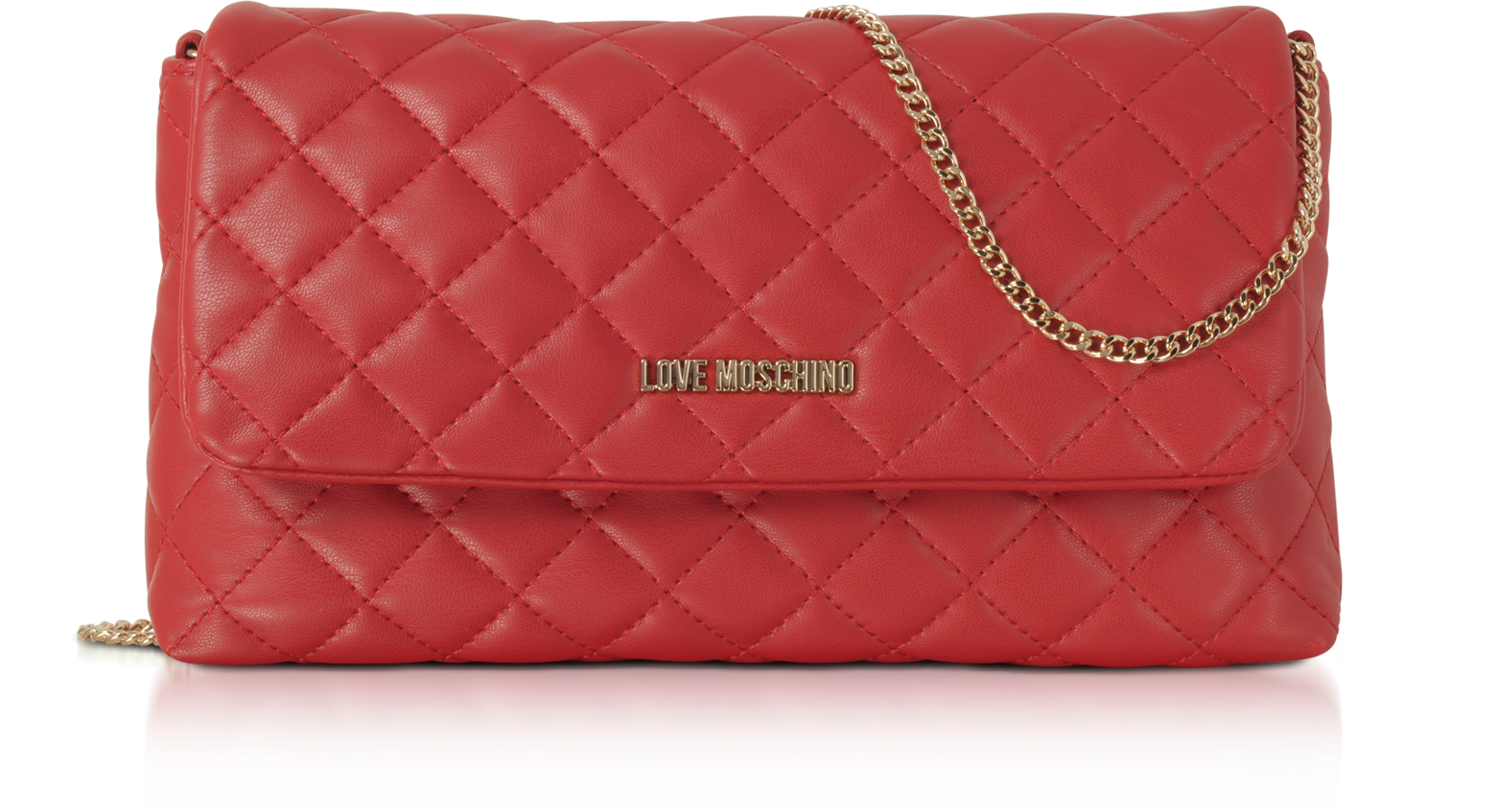 love moschino red quilted bag
