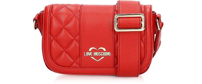 Quilted Eco Leather Camera Bag - Love Moschino