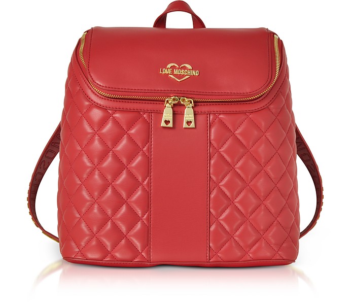 Quilted Eco Leather Backpack - Love Moschino / u XL[m