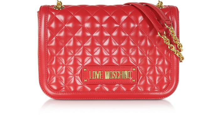 Quilted Eco-leather Shoulder Bag - Love Moschino