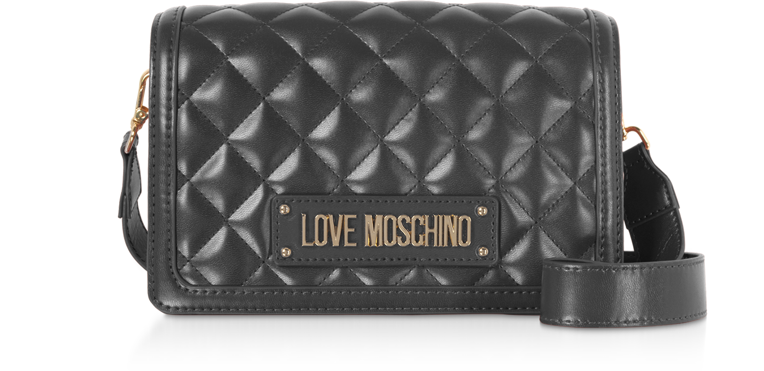 Love Moschino Black Quilted Eco-leather 