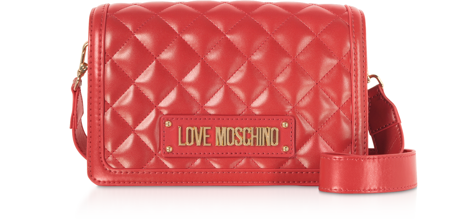 Love Moschino Red Quilted Eco-leather 