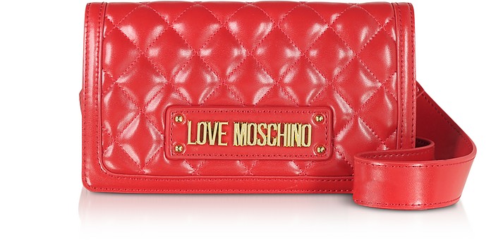 Quilted Eco-leather Crossbody Bag - Love Moschino / u XL[m