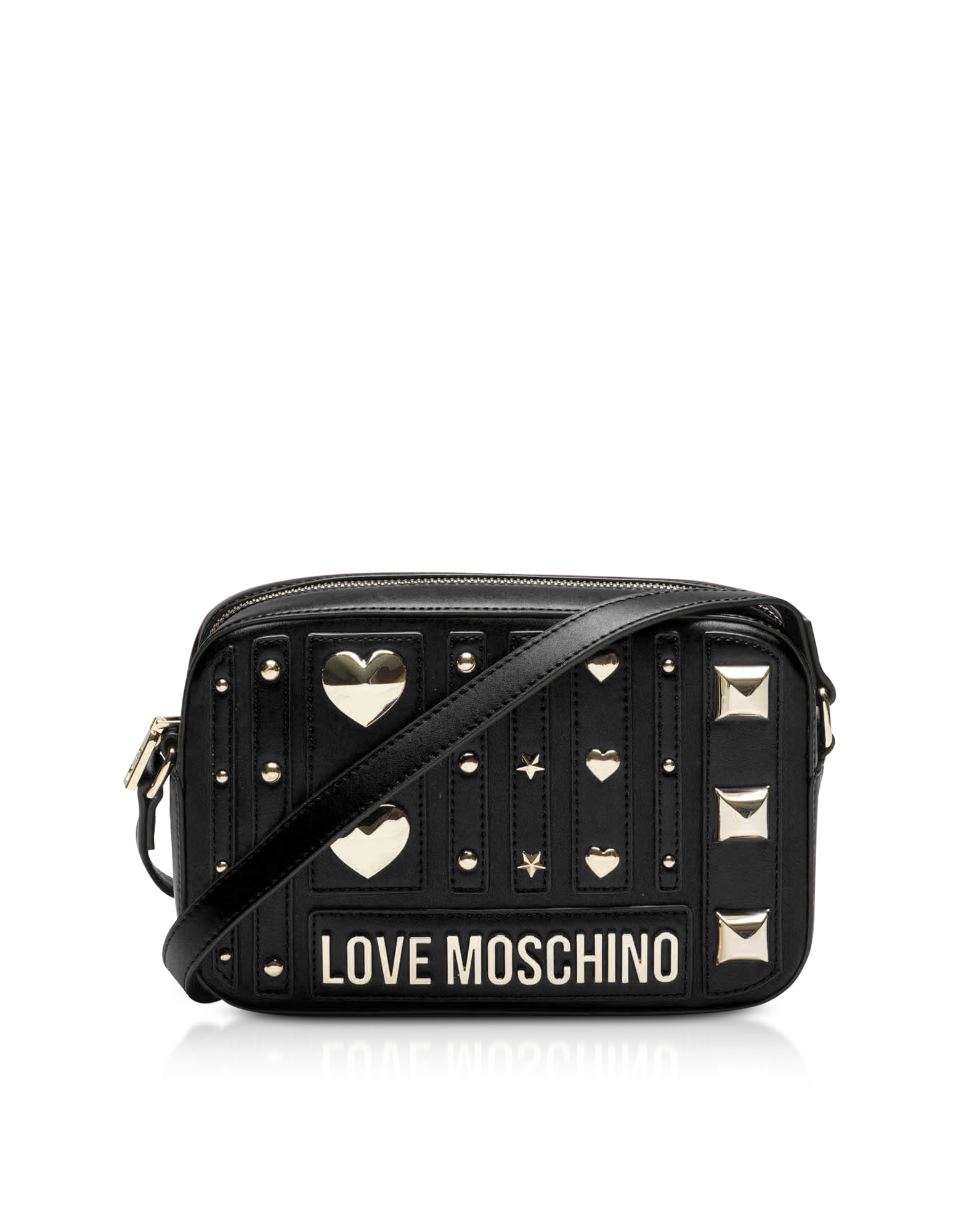 moschino black heart bag