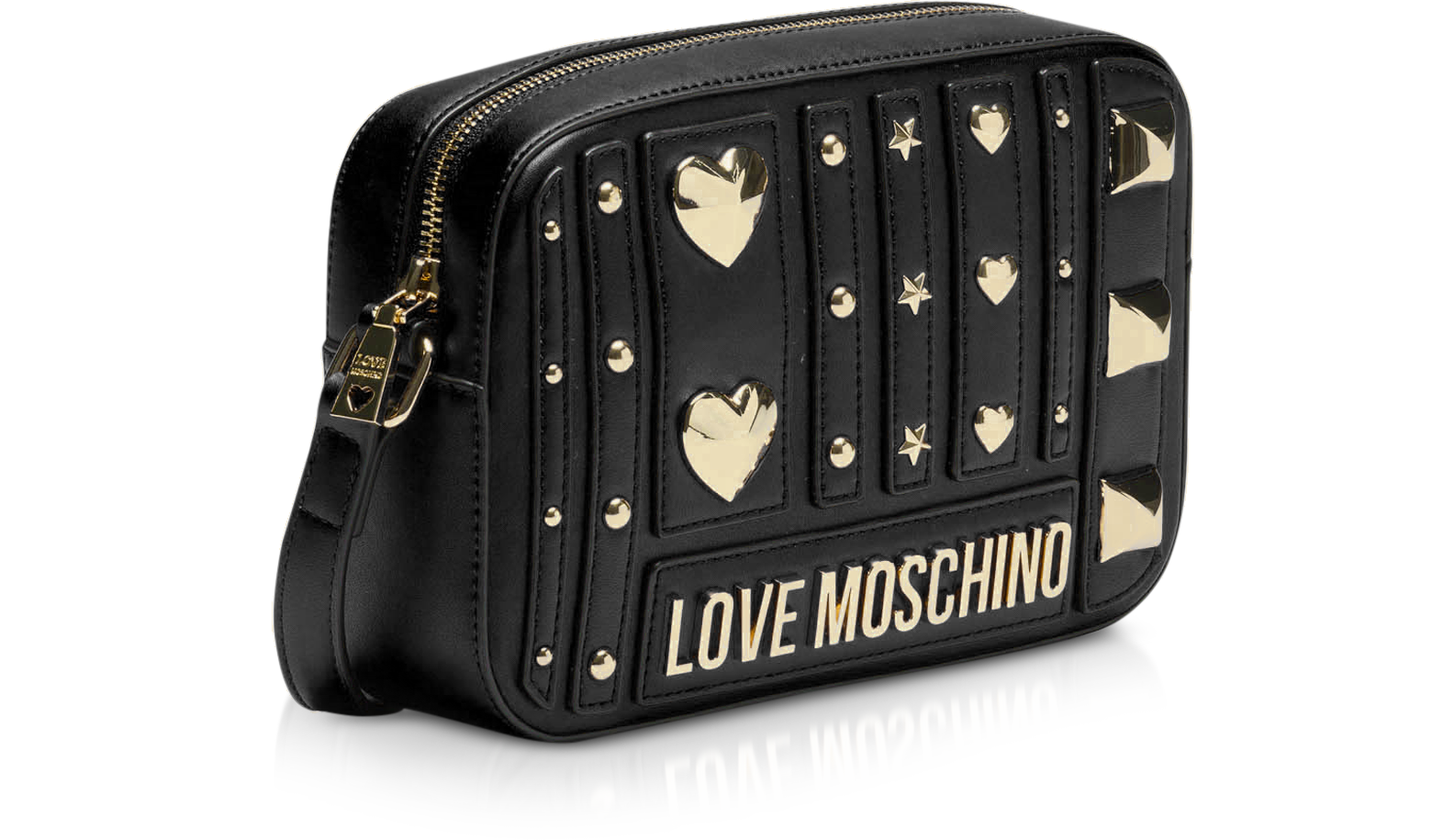 moschino black heart bag