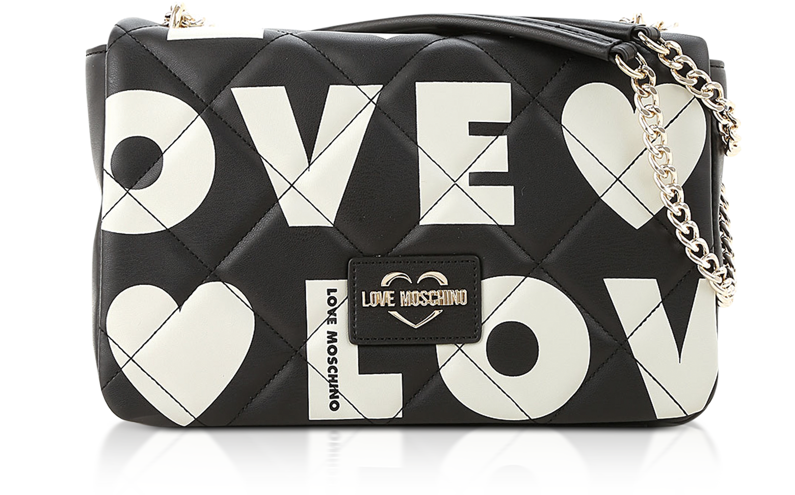 love moschino black and white bag