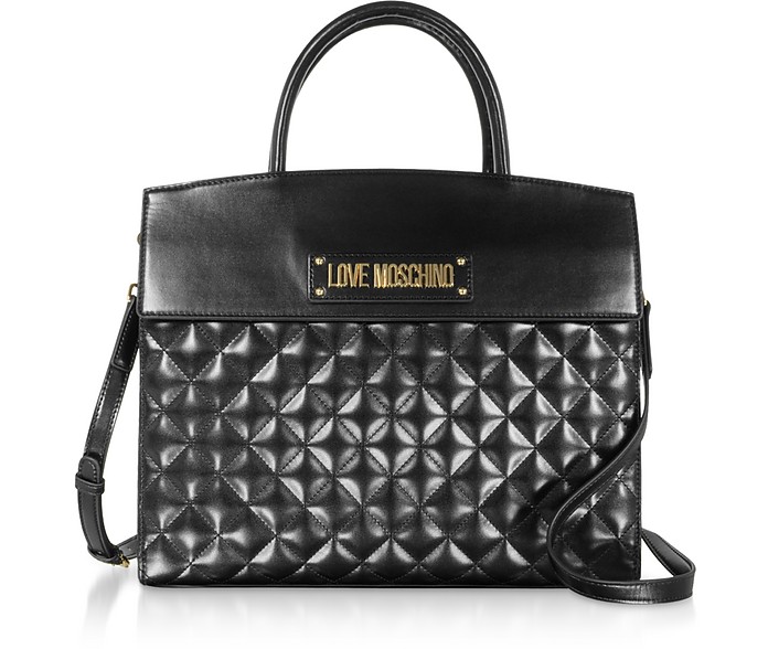 Black Quilted Tote Bag - Love Moschino / u XL[m