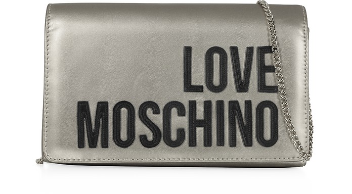 Love Moschino Clutch in Eco Pelle Laminata - Love Moschino