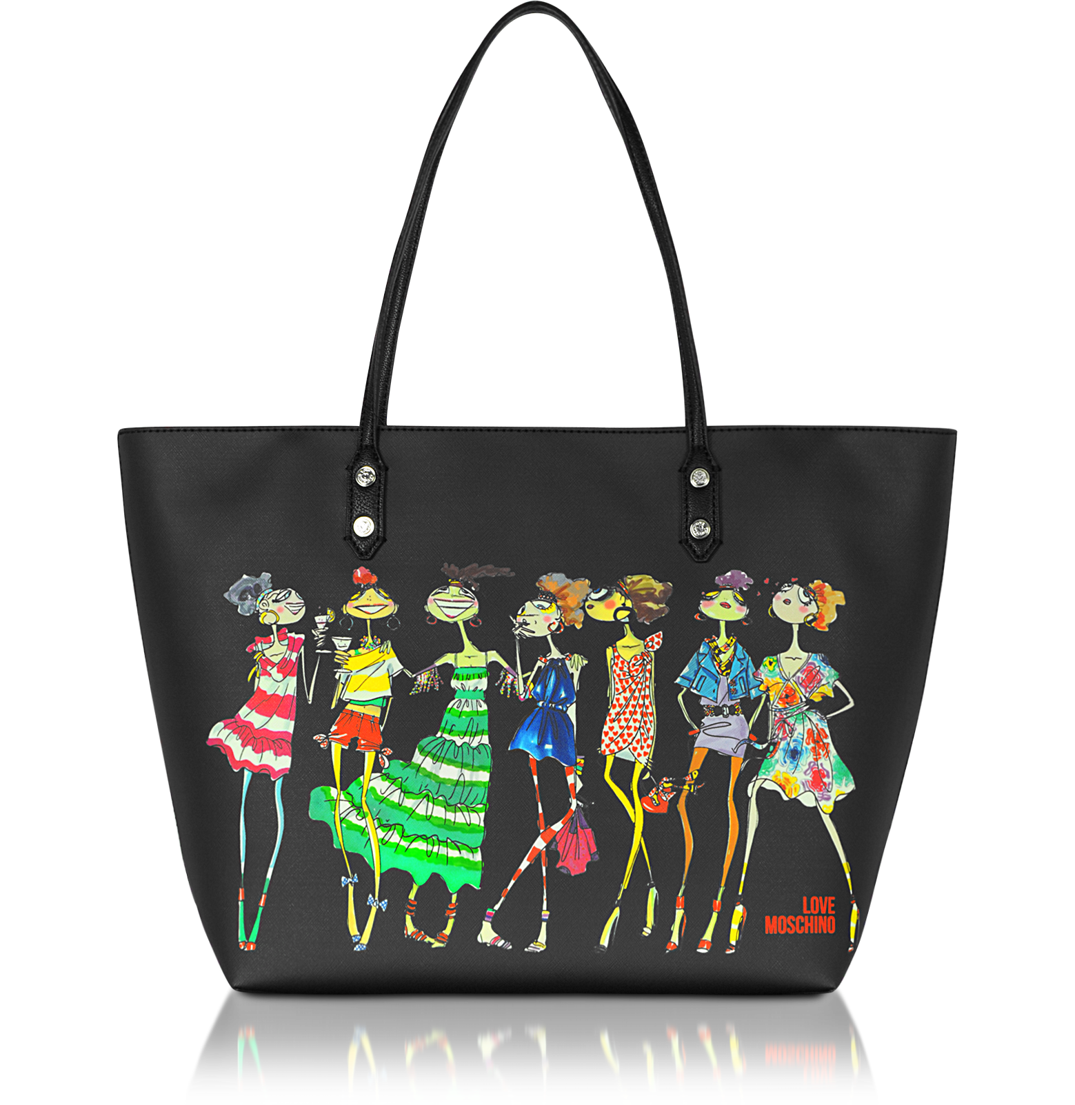 Moschino Black Love Moschino - Large Eco Leather Tote at FORZIERI