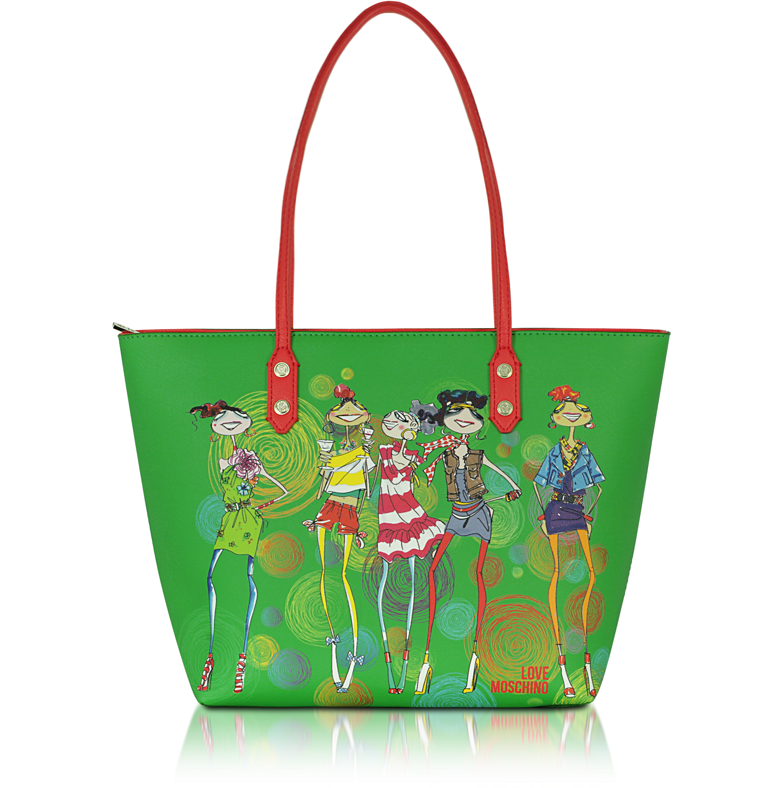 Moschino Green Love Moschino - Large Eco Leather Tote at FORZIERI