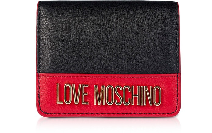 Color Block Genuine Leather Small  Women's Wallet - Love Moschino