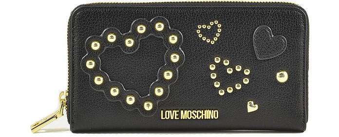 Women's Black Wallet - Love Moschino