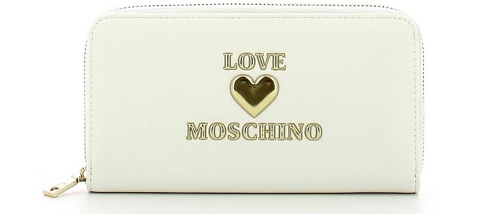 White Women's Zip Wallet - Love Moschino