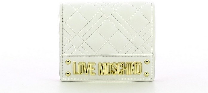 White Quilted Snap Wallet - Love Moschino / u XL[m