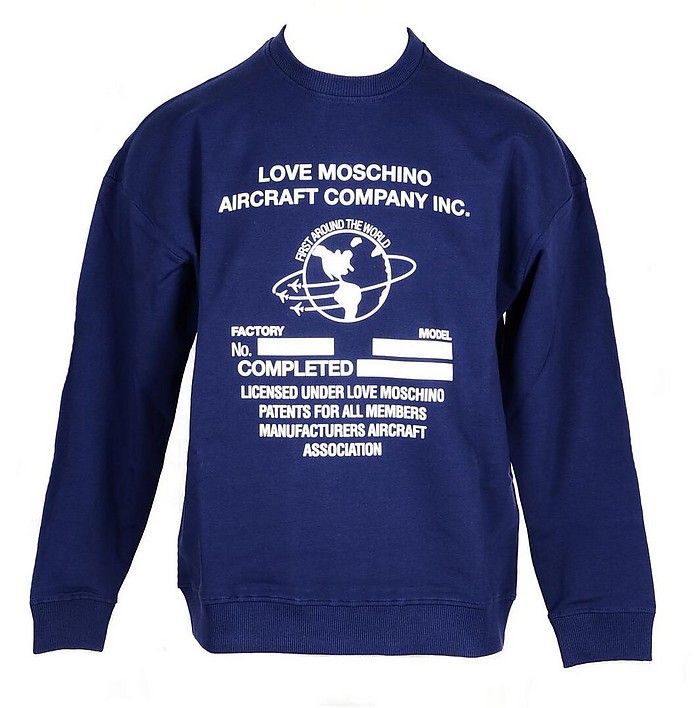 Blue Cotton Men's Sweatshirt - Love Moschino
