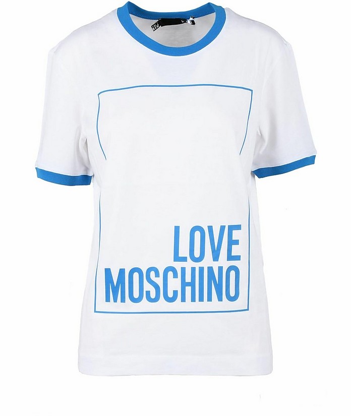 Women's White / Light Blue T-Shirt - Love Moschino