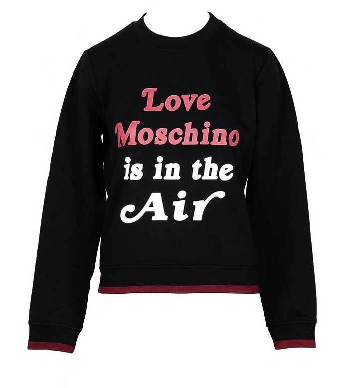 Love is in the Air Black Cotton Women's Sweatshirt - Love Moschino / u XL[m